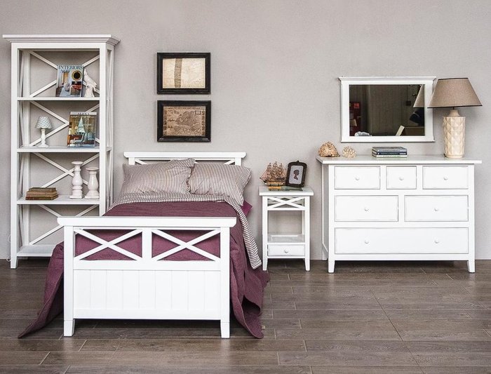 Кровать Бретань белого цвета 90х190   - купить Одноярусные кроватки по цене 105700.0