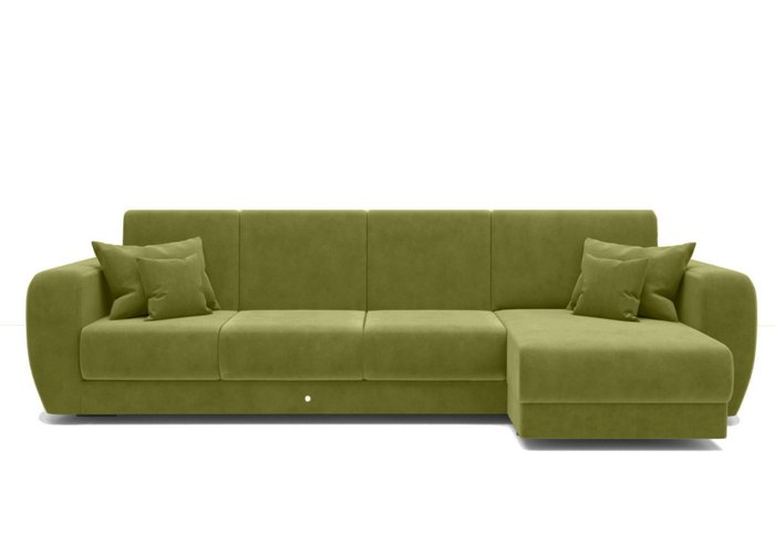 Угловой диван-кровать зелёного цвета 