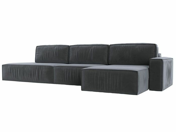 Угловой диван-кровать Прага модерн лонг серого цвета правый угол