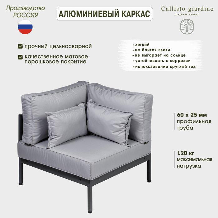 Модуль угловой серого цвета - лучшие Садовые кресла в INMYROOM