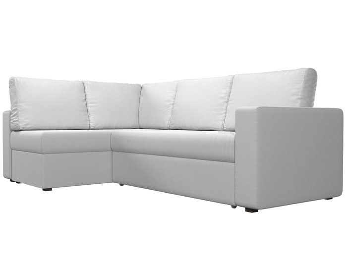 Угловой диван-кровать Оливер белого цвета (экокожа) левый угол - лучшие Угловые диваны в INMYROOM