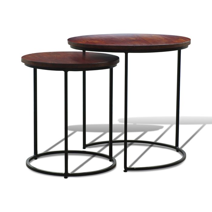 Набор из двух кофейных столиков коричневого цвета  - купить Кофейные столики по цене 17900.0
