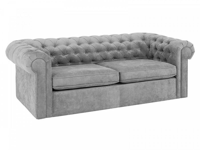 Диван Chesterfield серого цвета - купить Прямые диваны по цене 94770.0