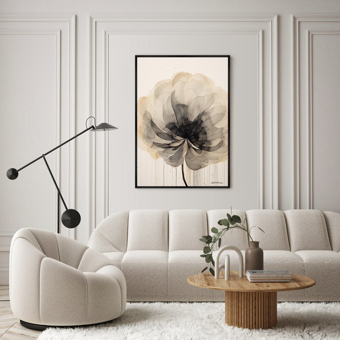 Репродукция картины Flower in monochrome, 2024г. - лучшие Картины в INMYROOM