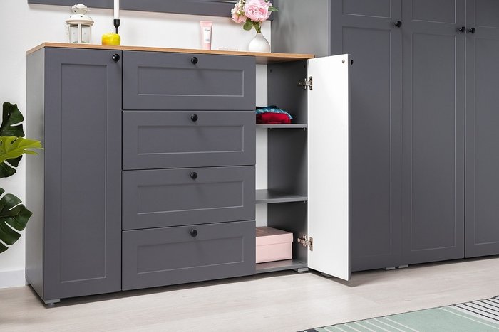 Комод Остин графитового цвета - купить Комоды по цене 23650 Комод Остин графитового цвета - купить Комоды по цене 23650