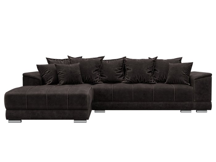 Угловой диван-кровать НордСтар темно-коричневого цвета левый - купить Угловые диваны по цене 91990 Угловой диван-кровать НордСтар темно-коричневого цвета левый - купить Угловые диваны по цене 91990