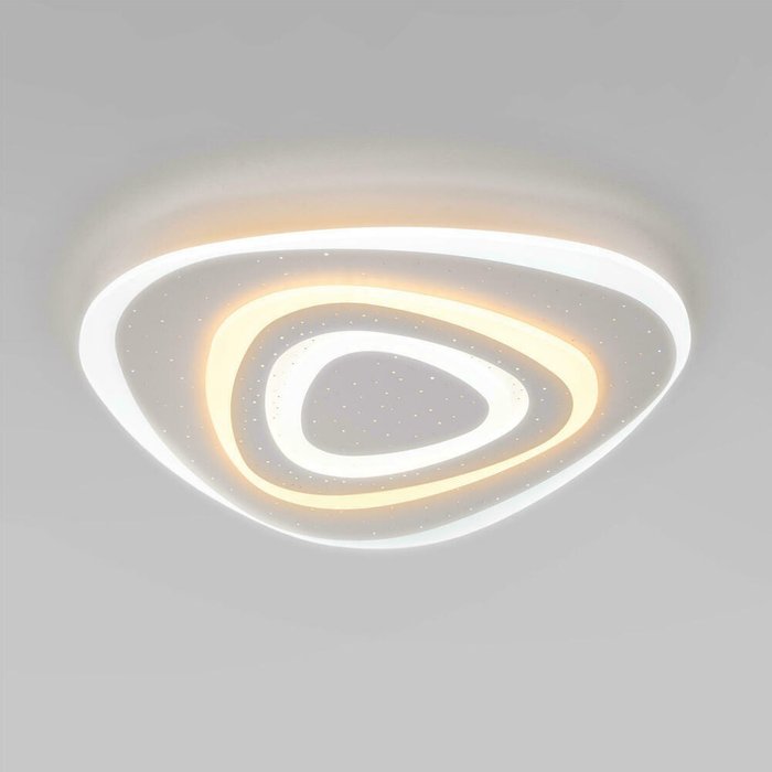 Потолочный светодиодный светильник с пультом управления 90115/6 белый Siluet - купить Потолочные светильники по цене 6400.0