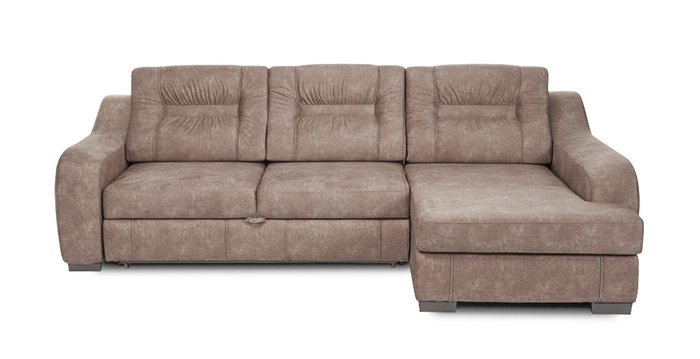 Угловой диван-кровать Ройс коричневого цвета