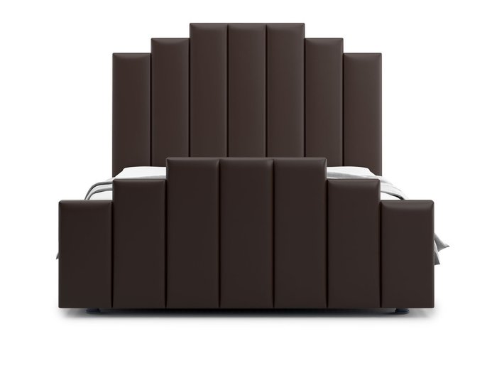 Кровать Velino 160х200 темно-коричневого цвета с подъемным механизмом (экокожа) - купить Кровати для спальни по цене 46200.0