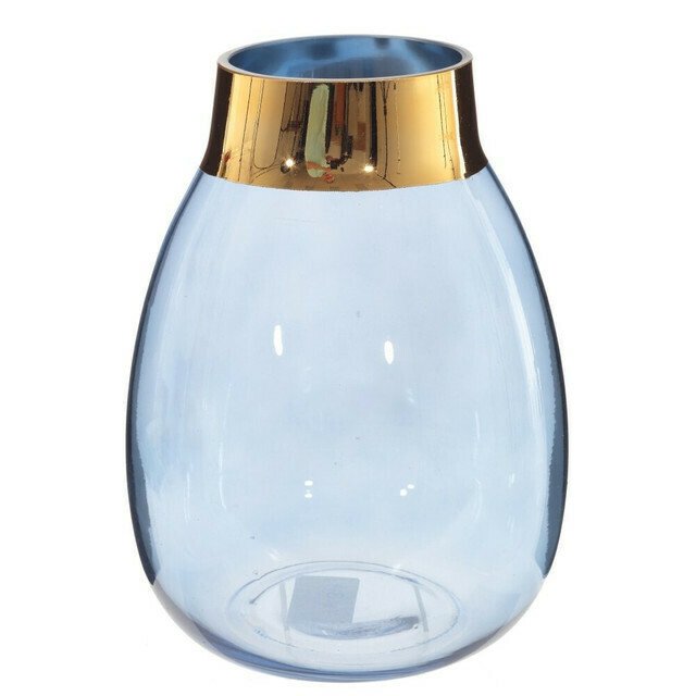 Стеклянная ваза H23 голубого цвета