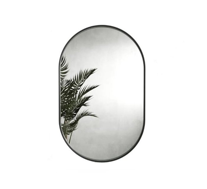 Дизайнерское настенное зеркало Harmony mini в металлической раме черного цвета