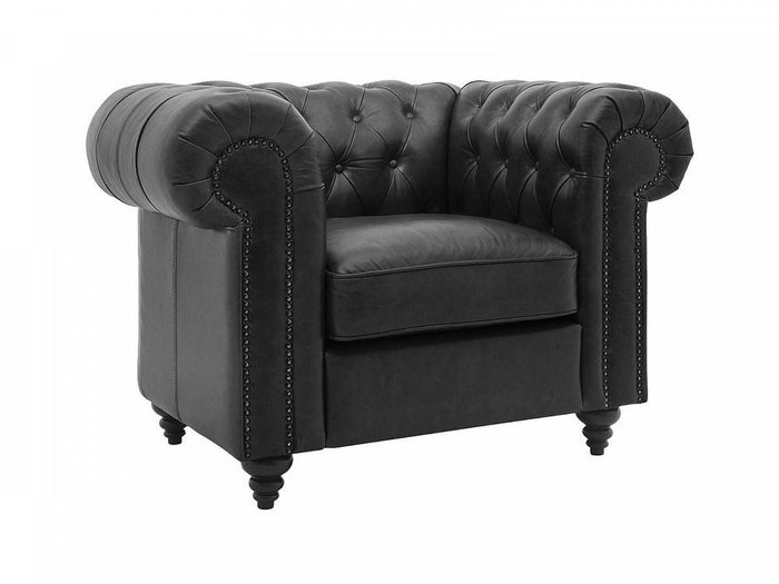 Кресло Chesterfield черного цвета - купить Интерьерные кресла по цене 142600.0