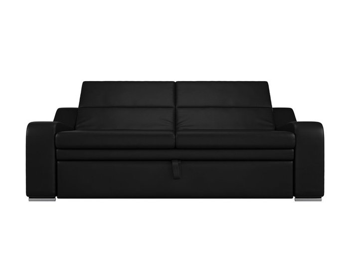 Прямой диван-кровать Медиус черного цвета (экокожа) - купить Прямые диваны по цене 45999.0