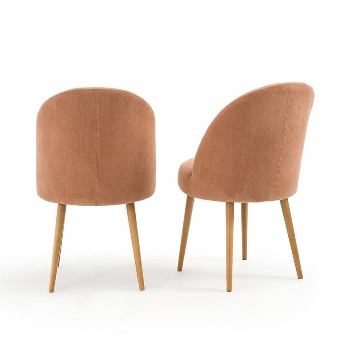 Комплект из двух столовых стульев из вельвета Lenou розового цвета - лучшие Обеденные стулья в INMYROOM