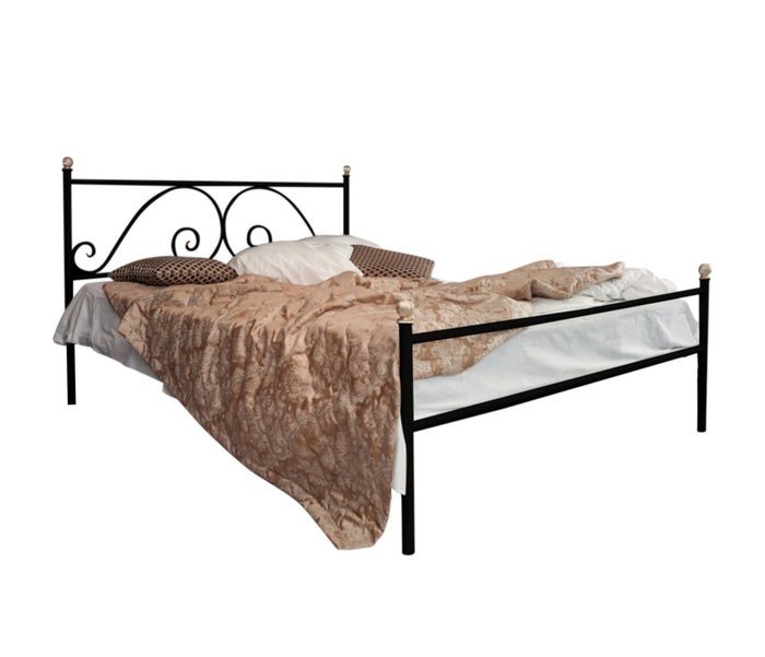 Кровать Анталия 160х200 черного цвета - купить Кровати для спальни по цене 23990.0