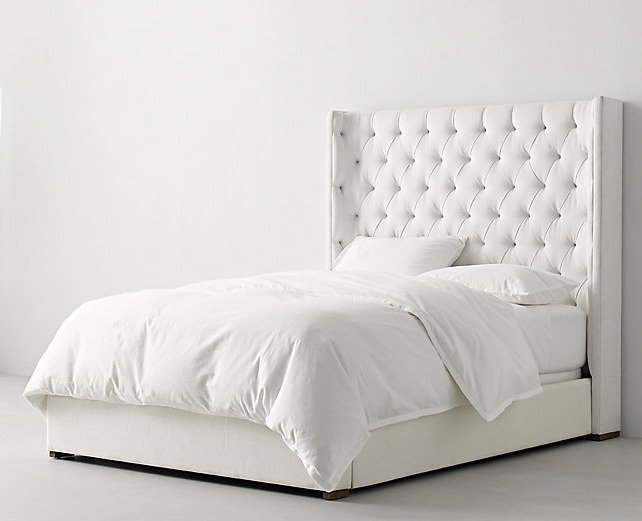 Кровать Zadie tufted 160х200 темно-синего цвета - купить Кровати для спальни по цене 119900.0