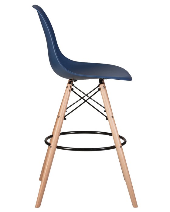 Стул барный синего цвета на деревянных ножках - лучшие Барные стулья в INMYROOM