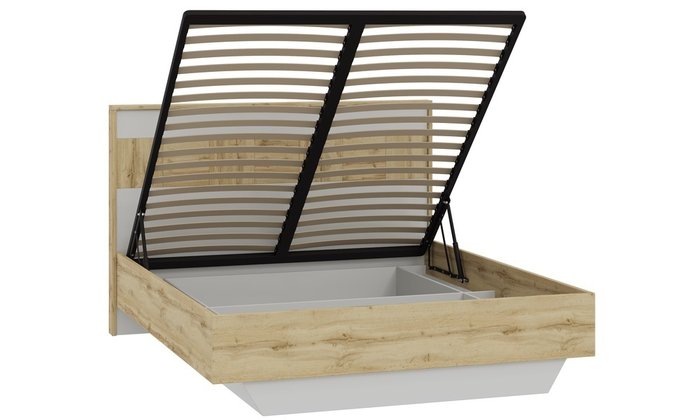 Кровать Аризона 180х200 с подъемным механизмом бело-коричневого цвета  - лучшие Кровати для спальни в INMYROOM