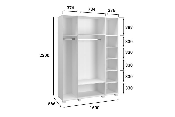 Шкаф четырехдверный с четырьмя зеркалами Монблан белого цвета - купить Шкафы распашные по цене 68386.0