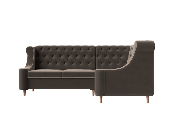 Угловой диван Бронкс коричневого цвета правый угол - купить Угловые диваны по цене 64999.0