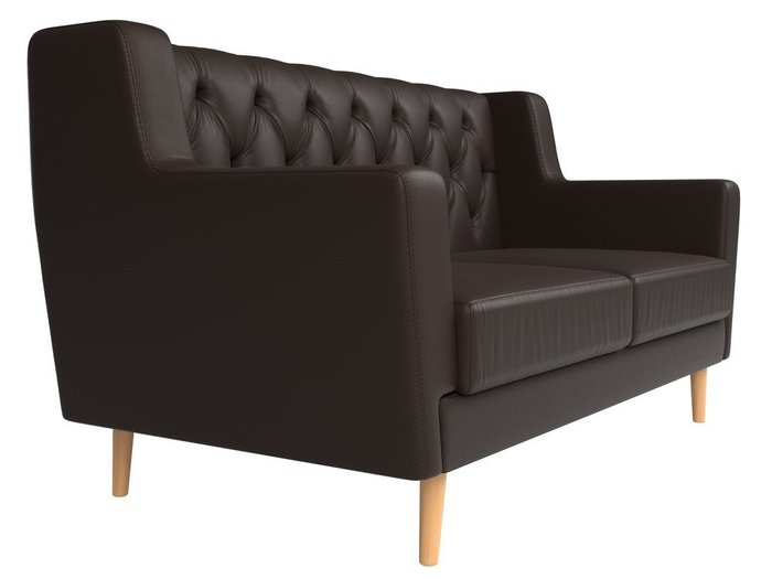 Диван Брайтон Люкс коричневого цвета (экокожа) - лучшие Прямые диваны в INMYROOM