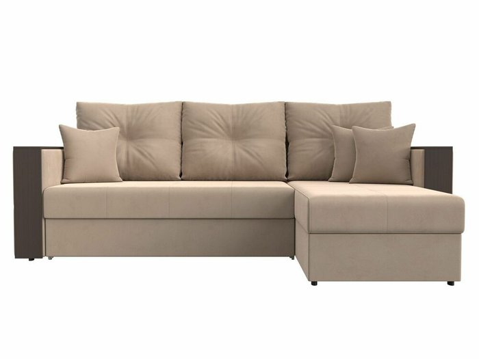 Угловой диван-кровать Валенсия бежевого цвета правый угол - купить Угловые диваны по цене 42999.0