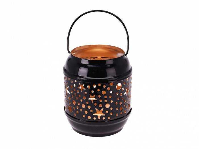 Подсвечник Stars black&gold из металла 