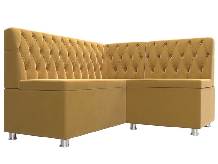 Кухонный угловой диван Мирта желтого цвета правый угол - лучшие Угловые диваны в INMYROOM