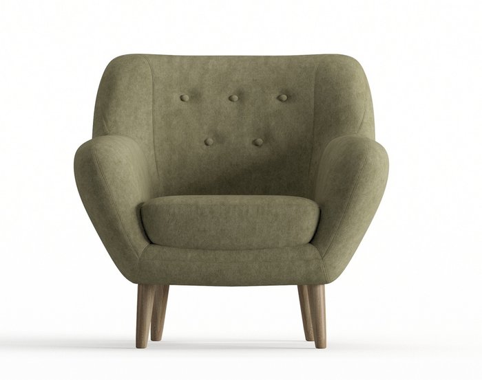 Кресло Cloudy в обивке из вельвета оливкового цвета - купить Интерьерные кресла по цене 15250.0
