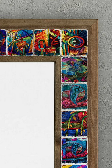 Настенное зеркало 43x63 с мозаикой из натурального камня  - лучшие Настенные зеркала в INMYROOM
