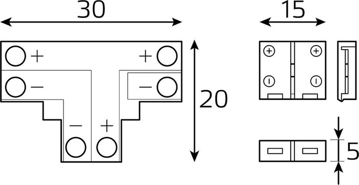 Соединитель лент T-образный жесткий Basic Вт В BT431 - лучшие Гирлянды в INMYROOM