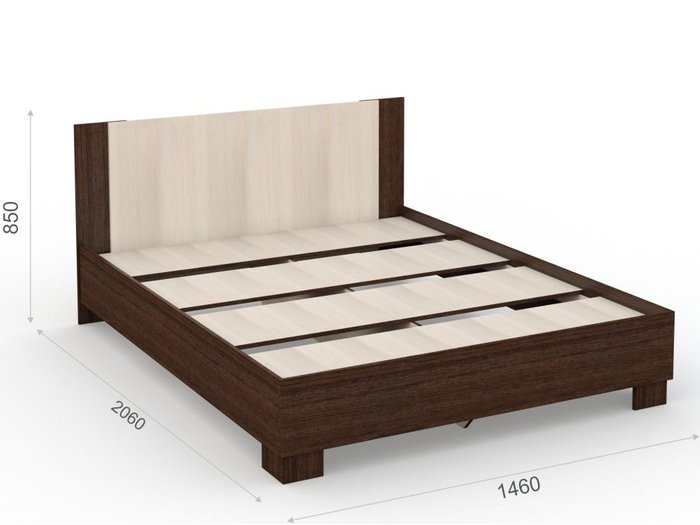 Кровать Аврора 140х200 темно-коричневого цвета - лучшие Кровати для спальни в INMYROOM