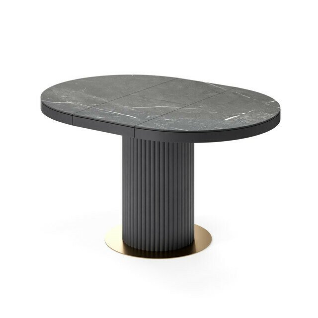Раздвижной обеденный стол Меб L черного цвета - лучшие Обеденные столы в INMYROOM