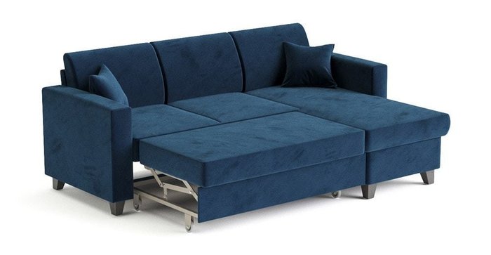 Угловой диван-кровать Эмилио темно-синего цвета - лучшие Угловые диваны в INMYROOM