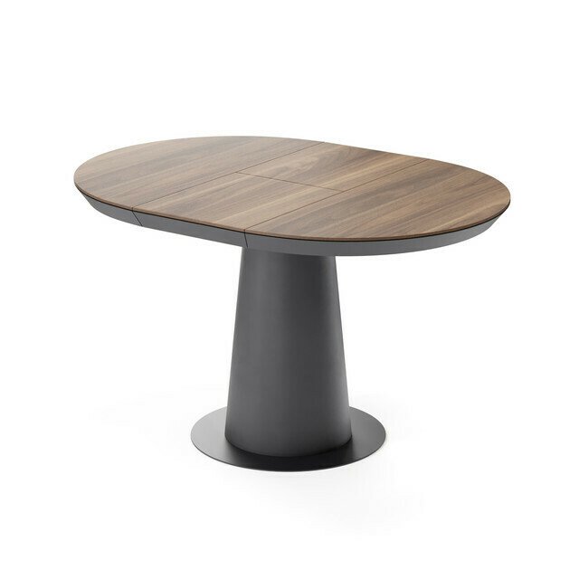 Раздвижной обеденный стол Зир М коричнево-черного цвета - лучшие Обеденные столы в INMYROOM