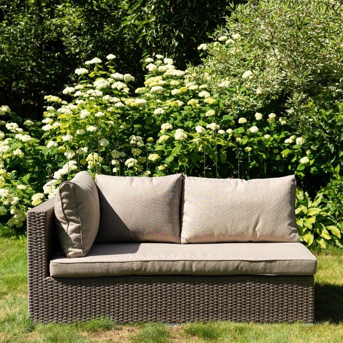 Садовый диван Annecy табачно-коричневого цвета без правого подлокотника - купить Садовые диваны по цене 53201.0