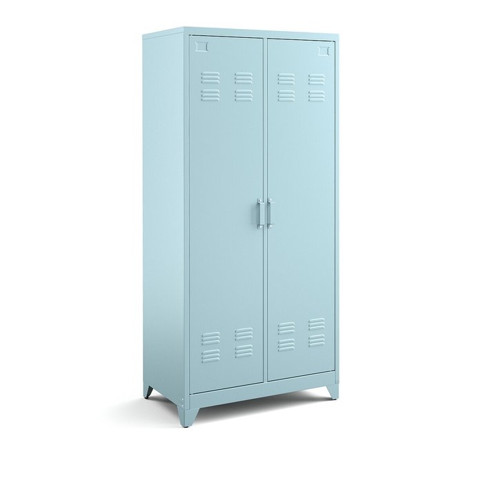 Шкаф с дверками из металла Hiba голубого цвета - купить Шкафы распашные по цене 38909.0