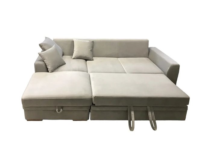Раскладной угловой диван Эстет серого цвета - лучшие Угловые диваны в INMYROOM