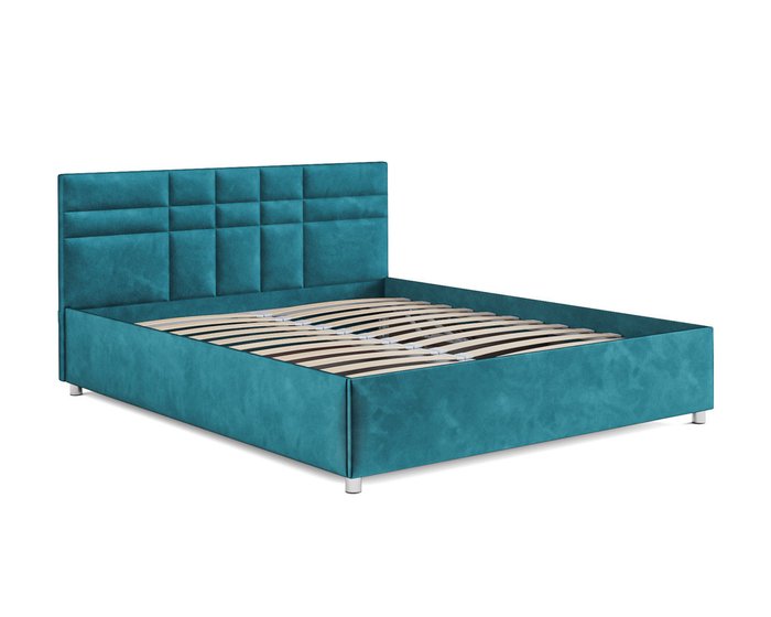 Кровать Нью-Йорк 160х190 сине-зеленого цвета с подъемным механизмом (вельвет) - лучшие Кровати для спальни в INMYROOM