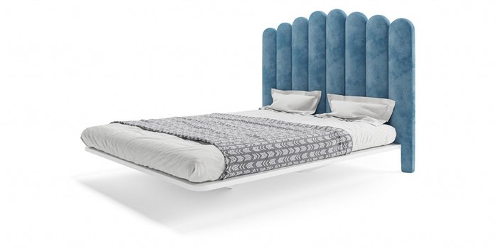 Кровать Пино Нуар 140х200 с изголовьем синего цвета - купить Кровати для спальни по цене 24990.0