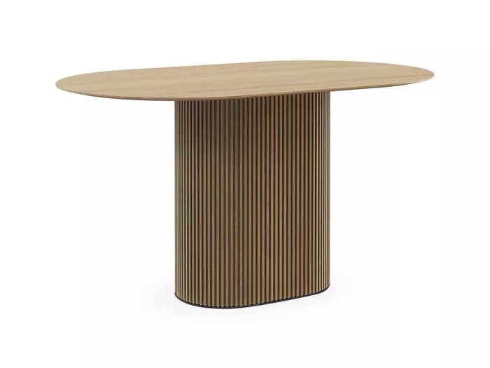 Стол обеденный овальный Mono Stripe 140 бежевого цвета 