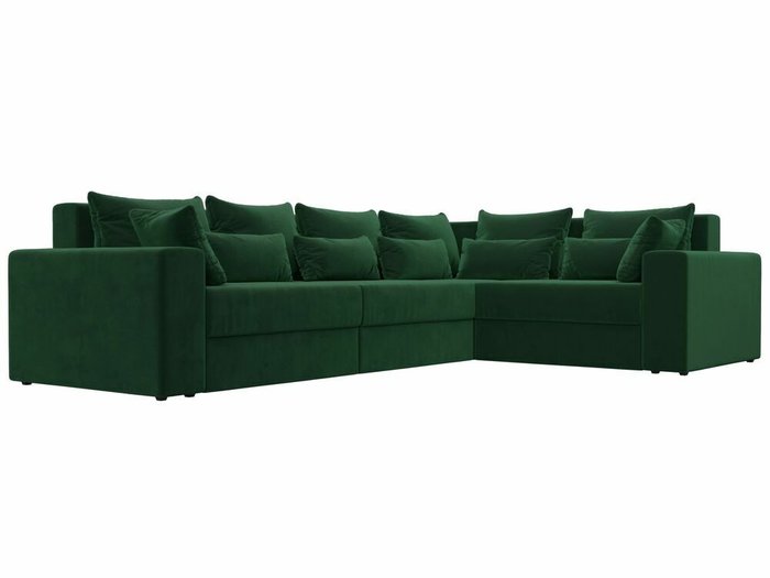 Угловой диван-кровать Майами Long темно-зеленого цвета правый угол - лучшие Угловые диваны в INMYROOM