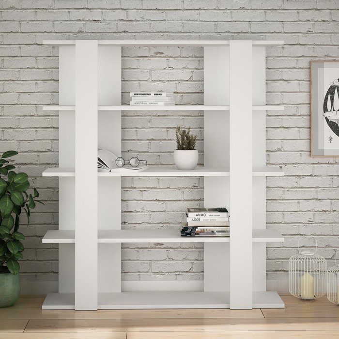 Стеллаж прямой Tita Bookcase белого цвета - купить Стеллажи по цене 21960.0