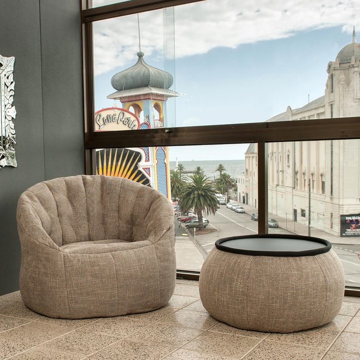 Бескаркасное кресло Ambient Lounge Butterfly Sofa - Eco Weave (бежевый цвет) - купить Бескаркасная мебель по цене 11842.0