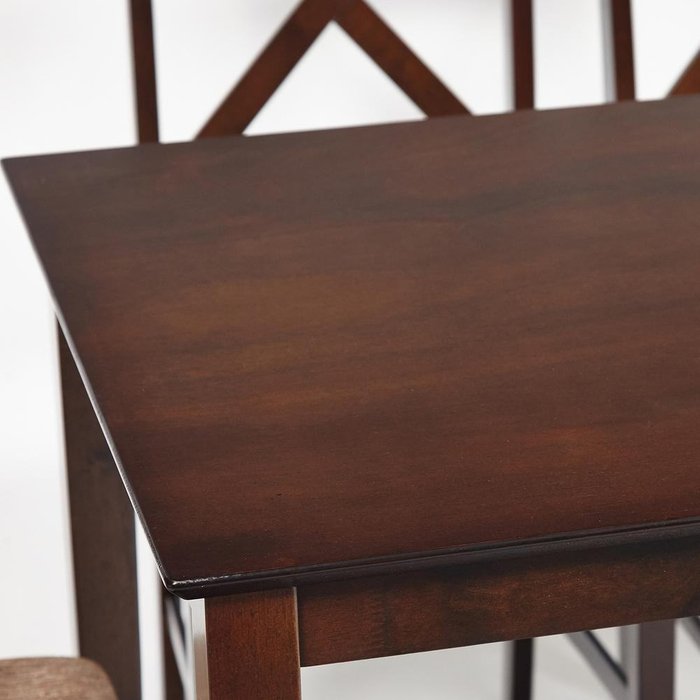 Обеденный комплект из столы и четырех стульев Хадсон темно-коричневого цвета - купить Обеденные группы по цене 18830.0