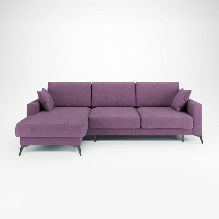 Угловой диван-кровать Наоми сиреневого цвета левый - купить Угловые диваны по цене 86889.0