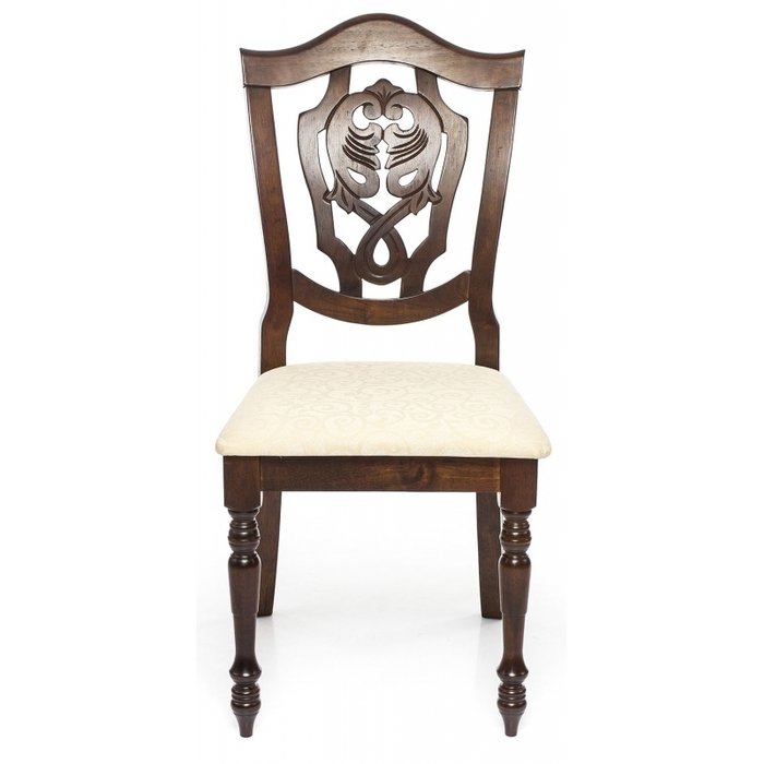 Стул Ostin cappuccino из ткани и массива гевеи  - купить Обеденные стулья по цене 5200.0