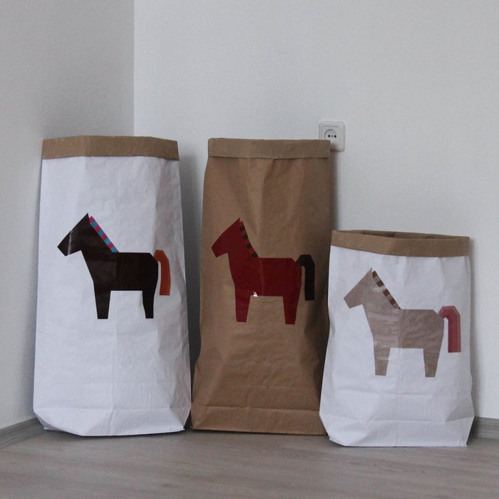 Эко-мешок для игрушек из крафт бумаги Pony - купить Декоративные коробки по цене 190.0