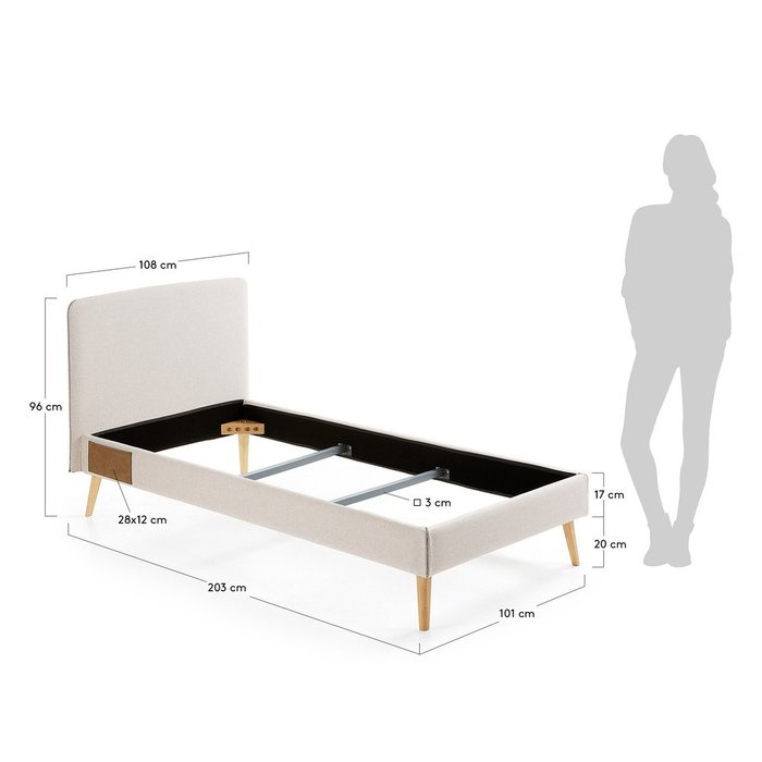 Кровать Lydia 90х190 бежевого цвета - лучшие Кровати для спальни в INMYROOM Кровать Lydia 90х190 бежевого цвета - лучшие Кровати для спальни в INMYROOM