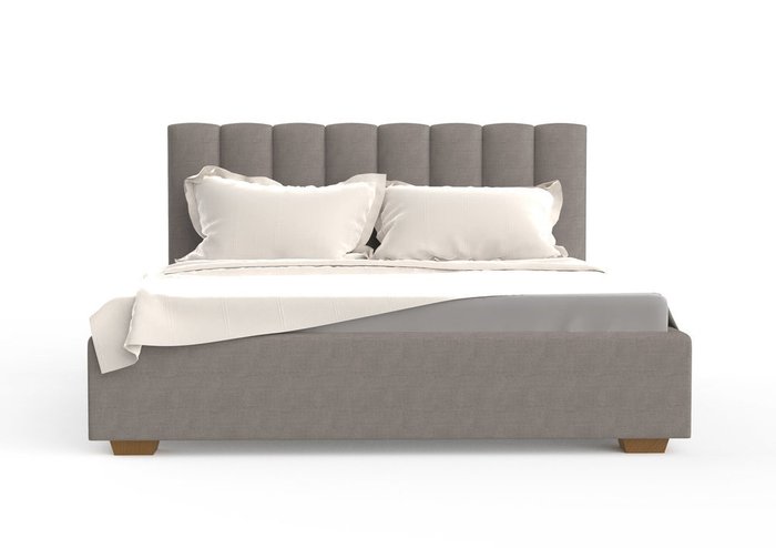 Кровать Клэр 160х200 серого цвета с подъемным механизмом 